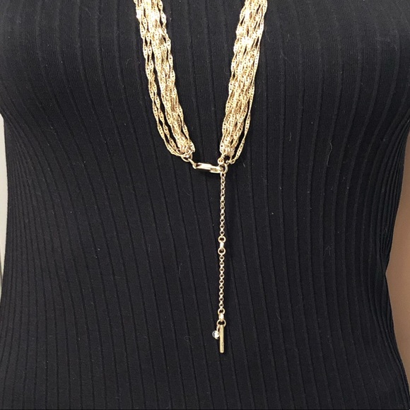 Kenneth Cole NY Multi Strands Gold Necklace 32” - Picture 9 of 9